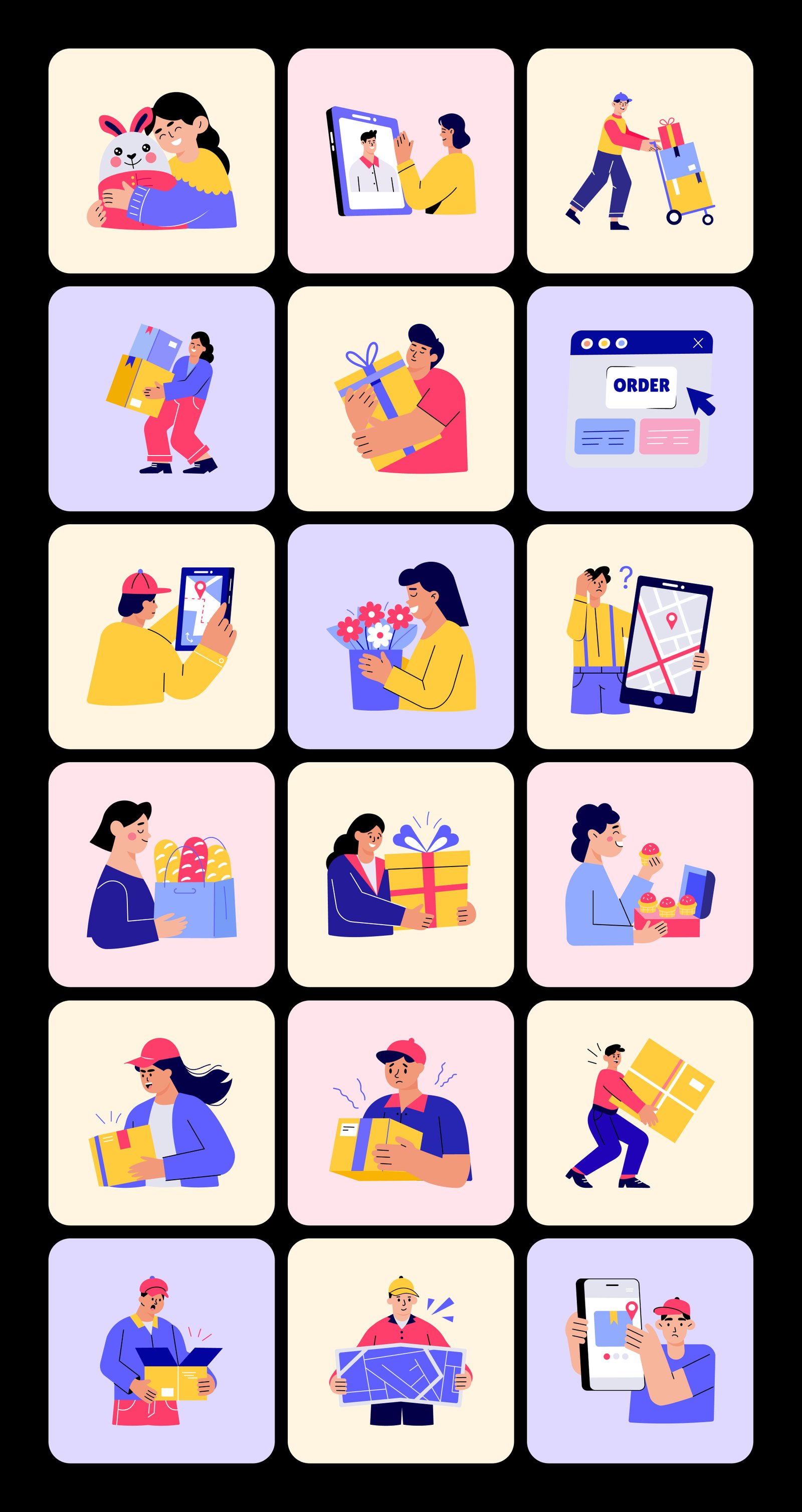 Delivery Illustration Art Set