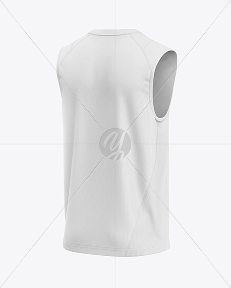 Training Sleeveless Jersey Mockup - Back Half Side View