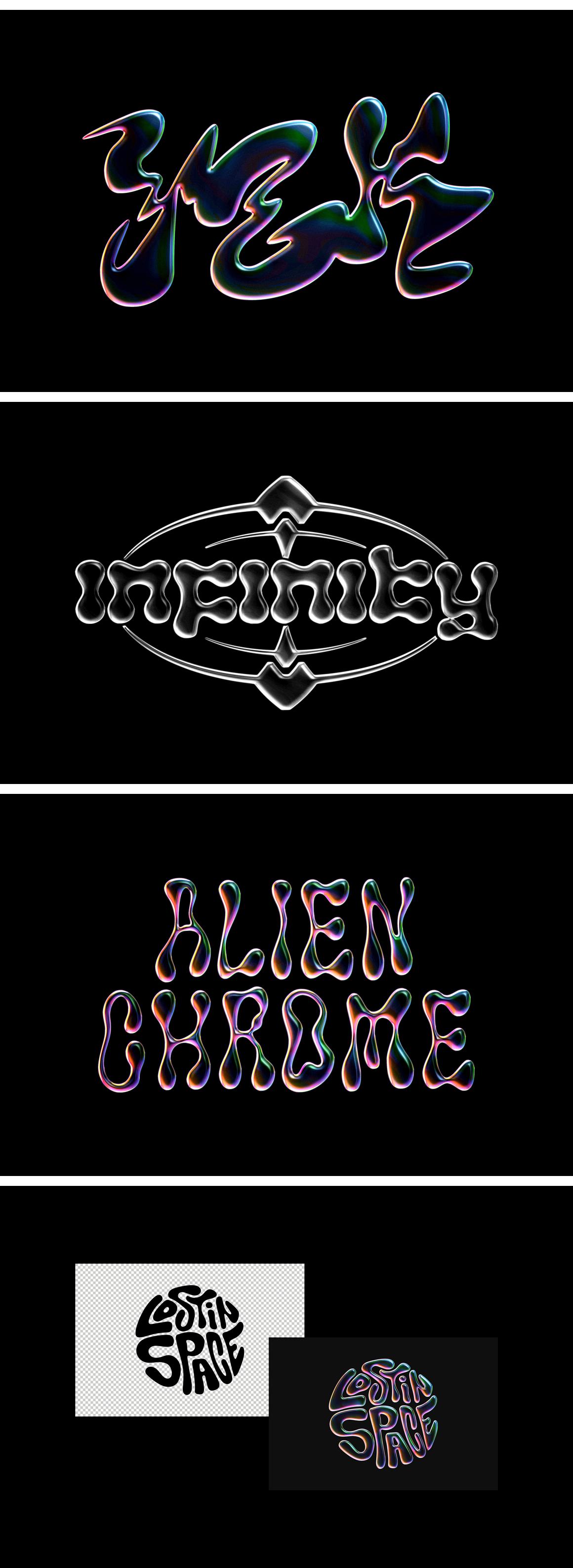 Alien Chrome Effect for Text &amp; Logo
