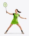 Woman Wearing Badminton Uniform Mockup