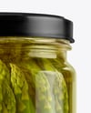 Glass Jar with Pickled Asparagus Mockup