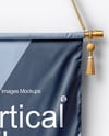 Vertical Flag With Metallic Pole Mockup