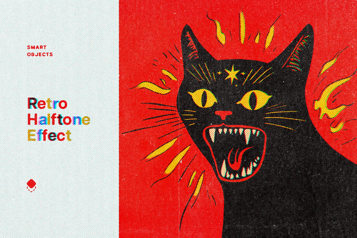 Retro Halftone Printer Design Effect