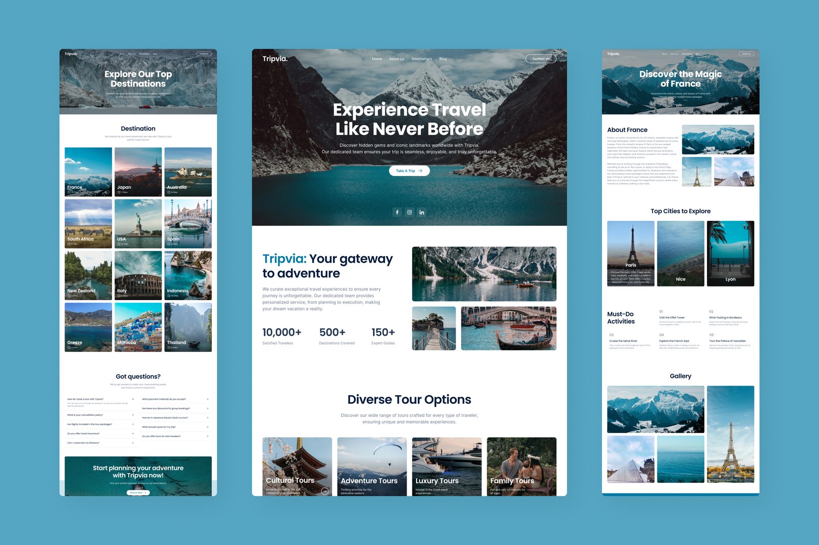 Tripvia - Travel Agency Website