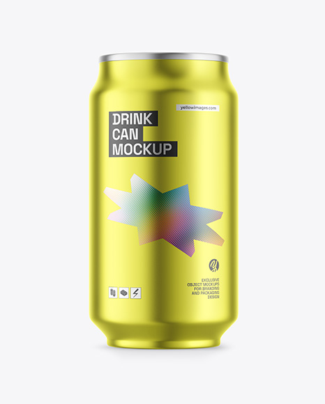 Matte Metallic Drink Can Mockup - Beer can mockup