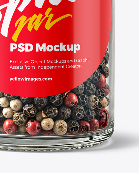 Spice Jar with Peppercorns Mix Mockup
