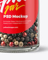 Spice Jar with Peppercorns Mix Mockup