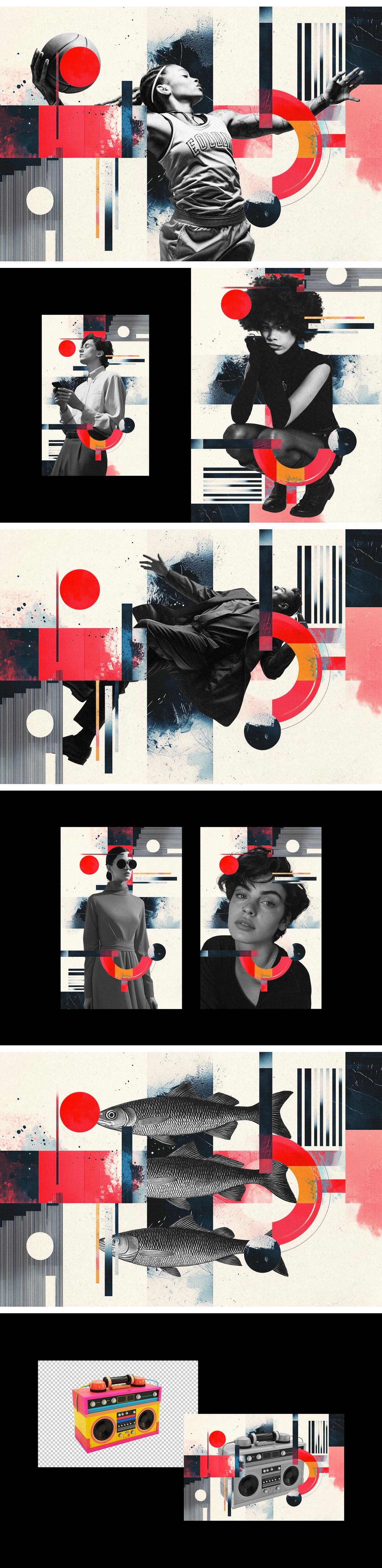 Abstract Mix Collage Photo Effect