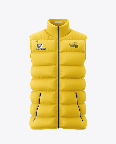 Matte Down Vest Mockup – Front View - Clothing mockup