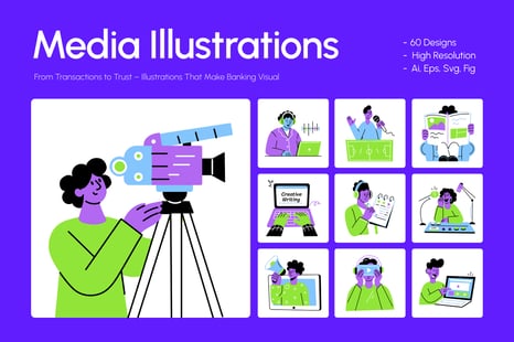 Media Illustration Art Set - Graphics