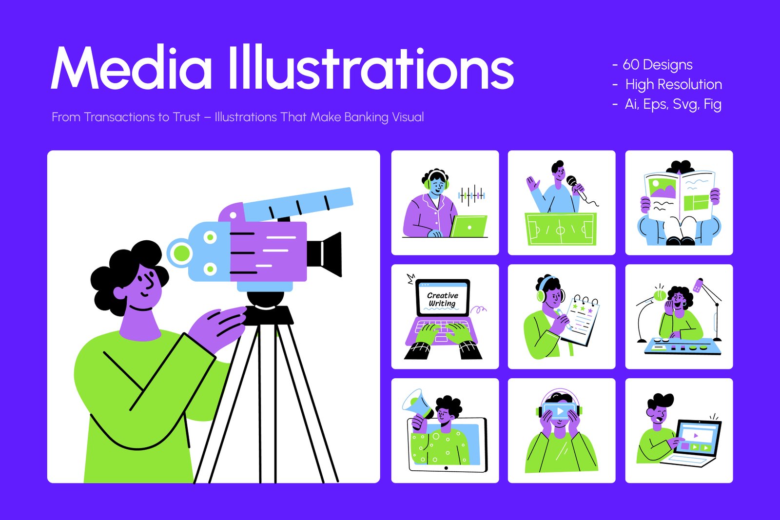 Media Illustration Art Set
