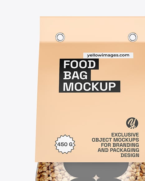 Transparent Package with Buckwheat Mockup