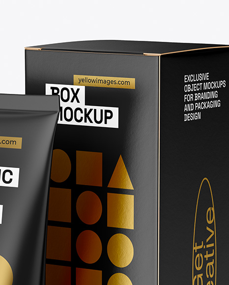 Cosmetic Tube with Box Mockup