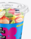 Clear Plastic Cup with Fruits Dessert Mockup