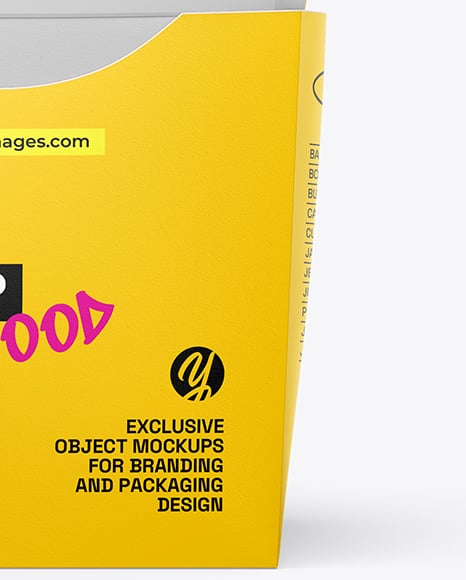 Opened Paper Food Box Mockup