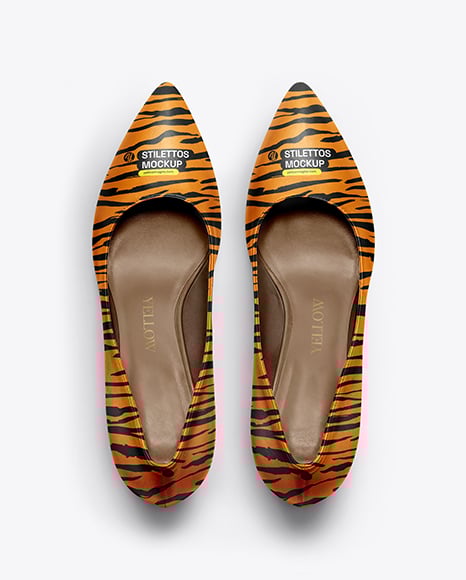 Pair of Glossy Stilettos Mockup - Branding identity mockup
