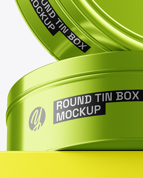 Two Round Tin Boxes Mockup