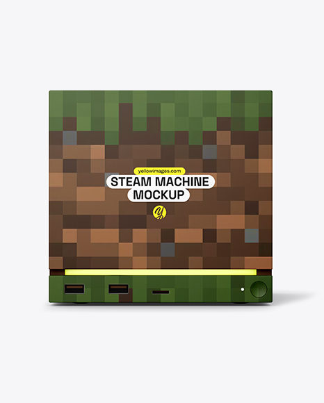 Steam Machine Mockup - Front View - Computer mockups