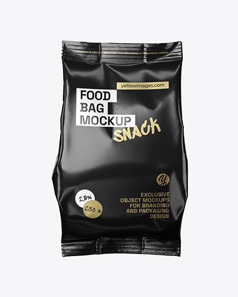 Glossy Food Bag Mockup