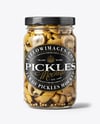 Clear Glass Jar with Sliced ​​Champignons Mockup