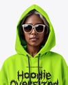 Black Woman Wearing Oversize Hoodie with Kangaroo Pocket & Sweatpants Mockup