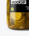 Glass Jar with Bread & Butter Pickles Mockup