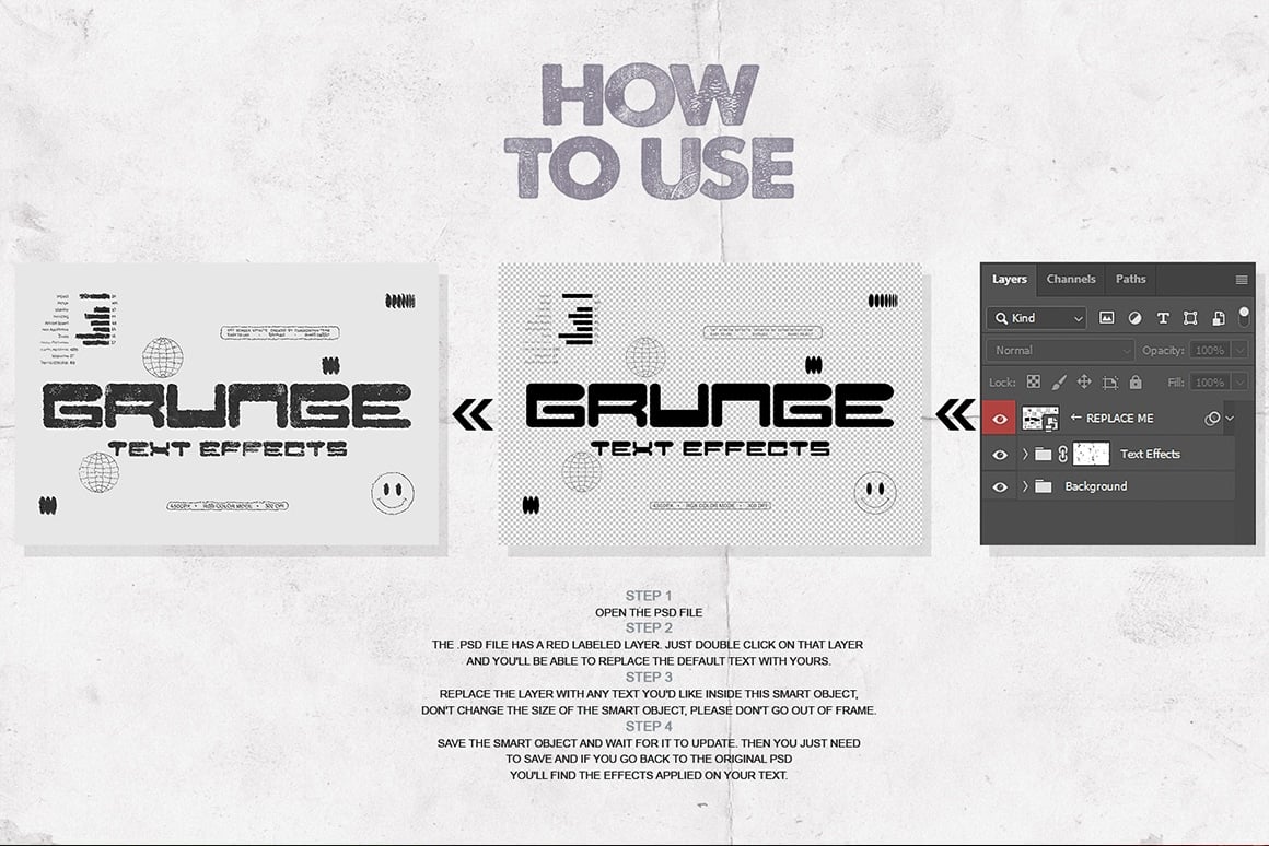 Grunge Text Effects – 2 PSD Files