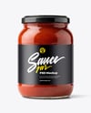 Clear Glass Jar with Pizza Sauce Mockup