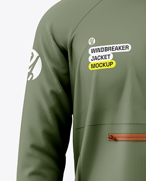 Men's Anorak Windbreaker Jacket Mockup - Front View