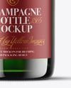Green Glass Champagne Bottle Mockup