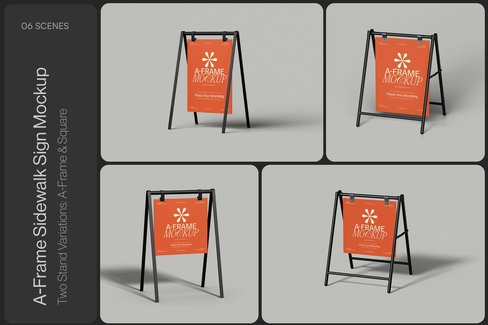 A-Frame Sidewalk Sign Mockup