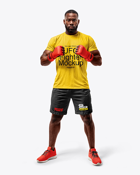 Black Male UFC Fighter Wearing T-Shirt & Shorts Mockup - Pdp+In+2020+Black+Tshirt+Outfit+Plain+Black+T+Shirt+Black+Tshirt+Men