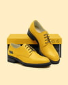 Pair of Women's Derby Shoes with Shoe Box Mockup