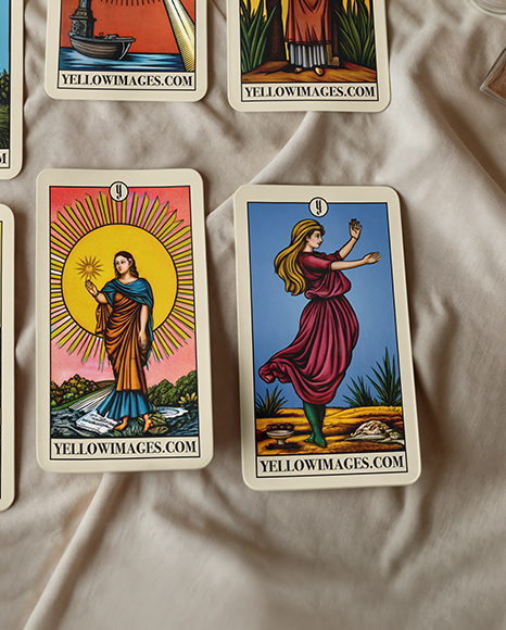 Six Cards on a Table Mockup
