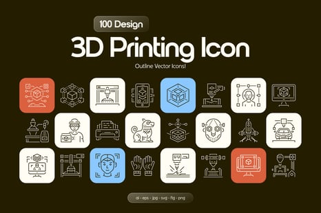 3D Printing Icon Set