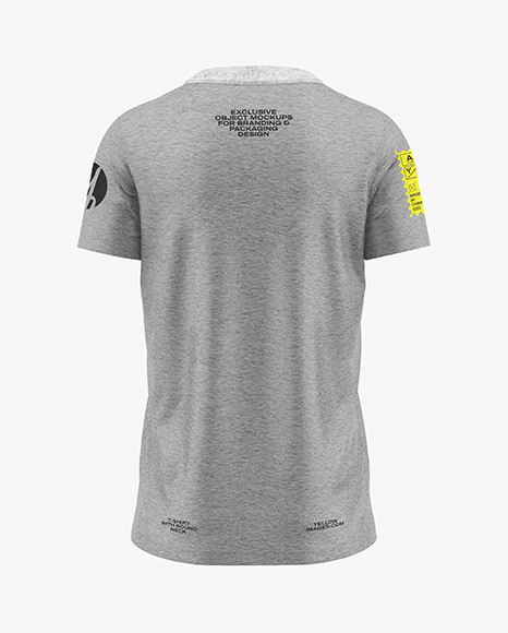 Kids Heather T-Shirt Mockup - Back View - Realistic t shirt mockup