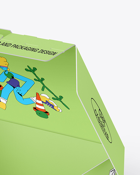 Opened Paper Food Box Mockup