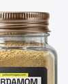 Square Glass Jar with Ground Cardamom Mockup
