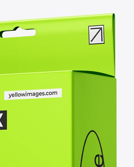 Paper Hanging Box Mockup – Half Side View