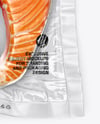 Clear Plastic Flow-Pack with Salmon Fish Steak Mockup