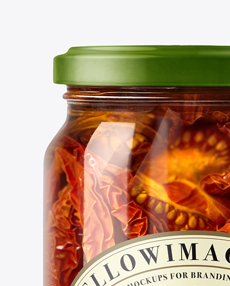 Clear Glass Jar with Sun Dried Tomatoes Mockup