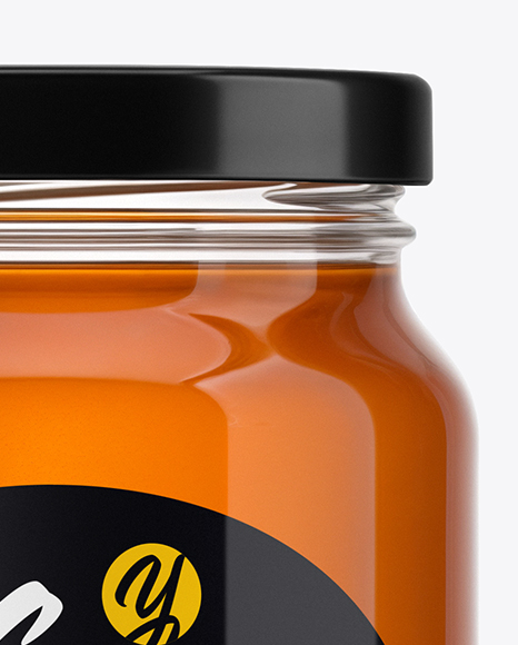 Clear Glass Jar with Heather Honey Mockup