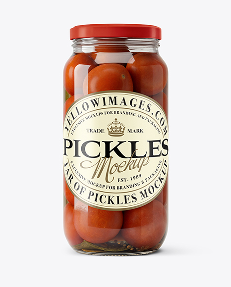 Glass Jar with Pickled Tomatoes Mockup - Tomato paste mockup