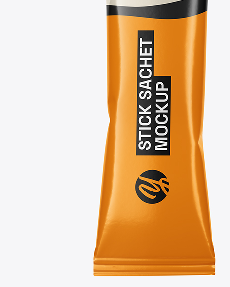 Glossy Stick Sachet Mockup - Front View