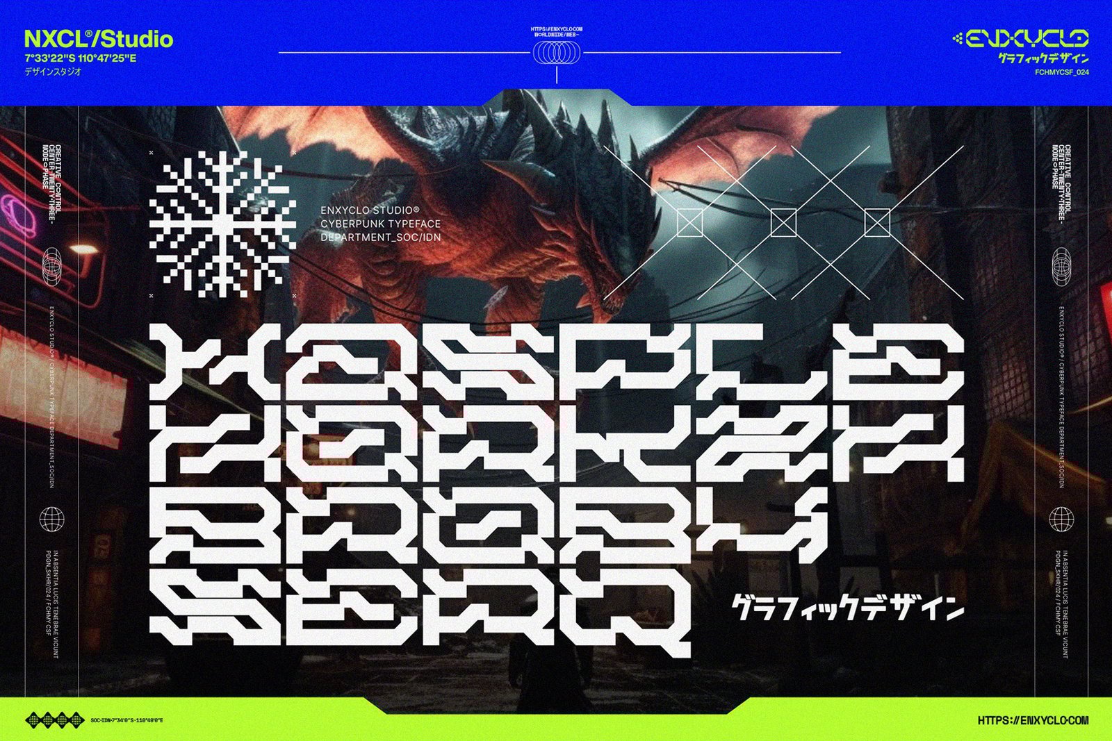 NCL GRAXEBEOSA FONT FAMILY - CYBERPUNK FUTURISTIC MECHA FONT