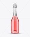 Clear Glass Pink Champagne Bottle Mockup