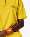 Afro-American Woman Wearing Tennis Polo Shirt and Shorts Mockup