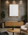 Framed Poster in a Modern Living Room Mockup