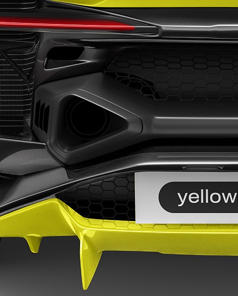 Sport Car Mockup - Back View