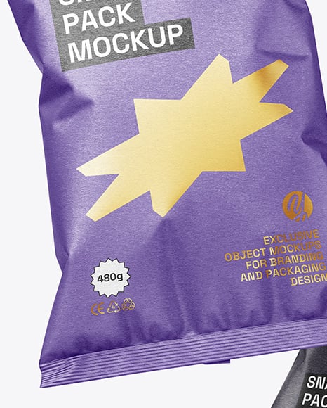 Kraft Paper Snack Bags Mockup